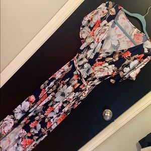Women’s high-low floral wrap dress